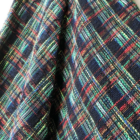 Zara Autumn Vintage Tweed Tartan Plaid High Waist Midi Skirt Size XS - Picture 12 of 15